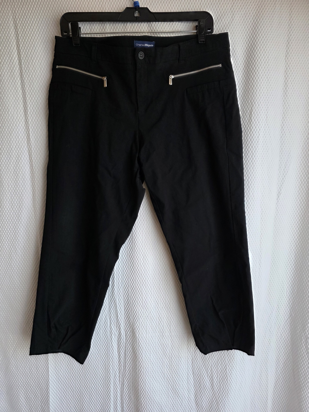 Charter Club Black Cropped Ankle Pants with Zip Details